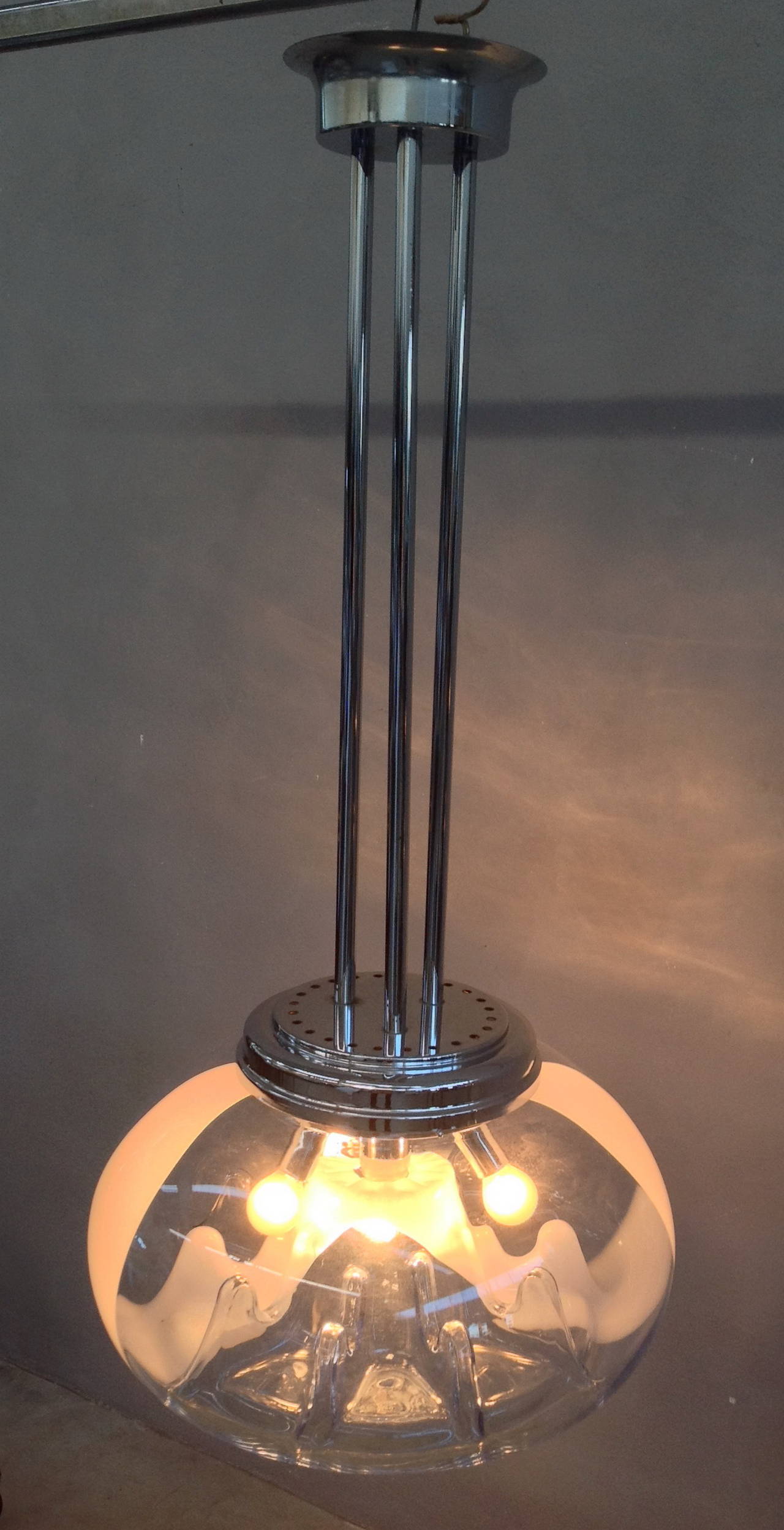Mid-20th Century Hand blown Mazzega glass chandelier
