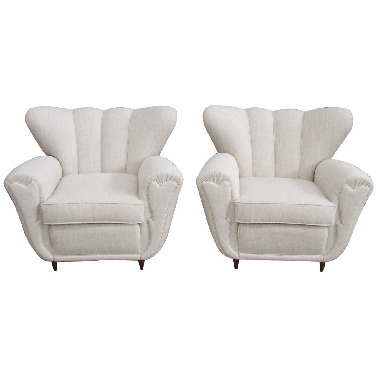 Pair of Lounge Chairs in the Style of Guglielmo Ulrich