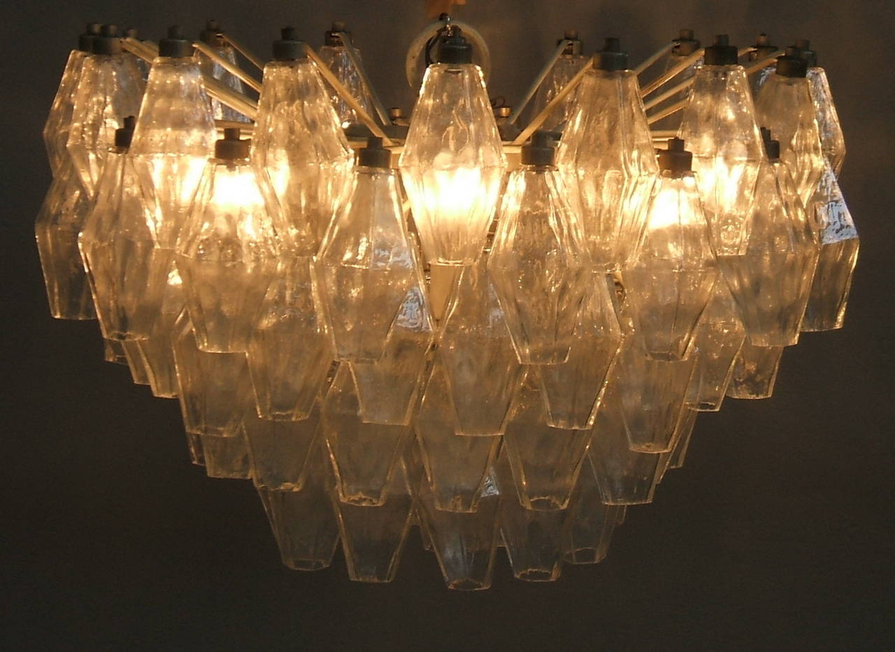 Murano Polyhedral Glasses Chandelier, Attributed to Carlo Scarpa for