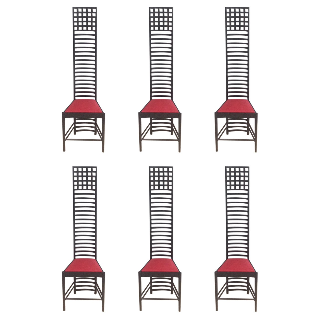Rare Set of Six Mackintosh Charles Rennie Chairs by Cassina