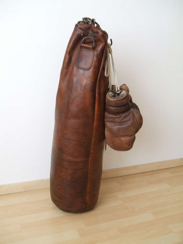 Mid-20th Century Historic Leather Punching Bag
