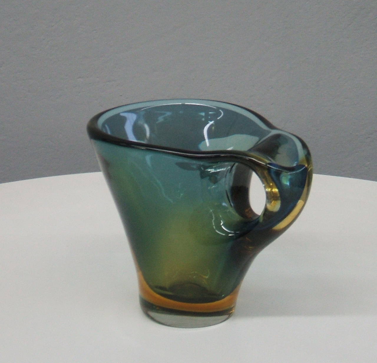 Mid-Century Modern Murano Glass Pitcher Attributed to Fulvio Bianconi For Sale