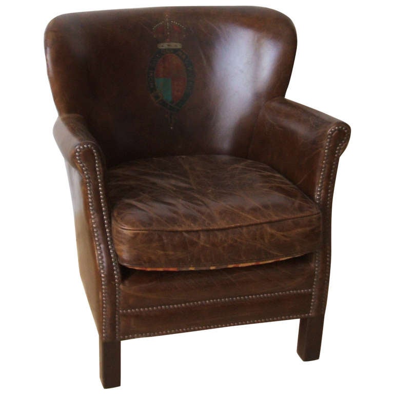 English Petite Lounge Chair in Original Leather