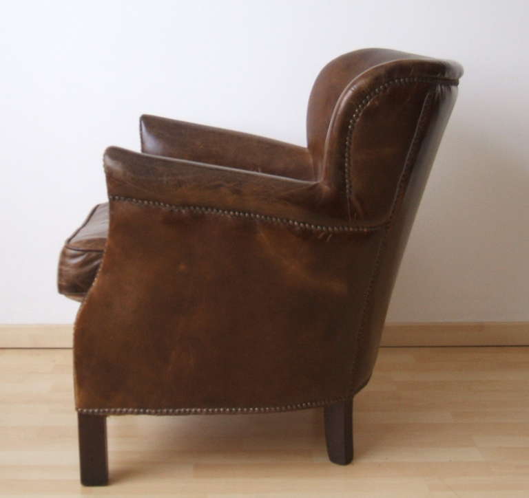 British English Petite Lounge Chair in Original Leather