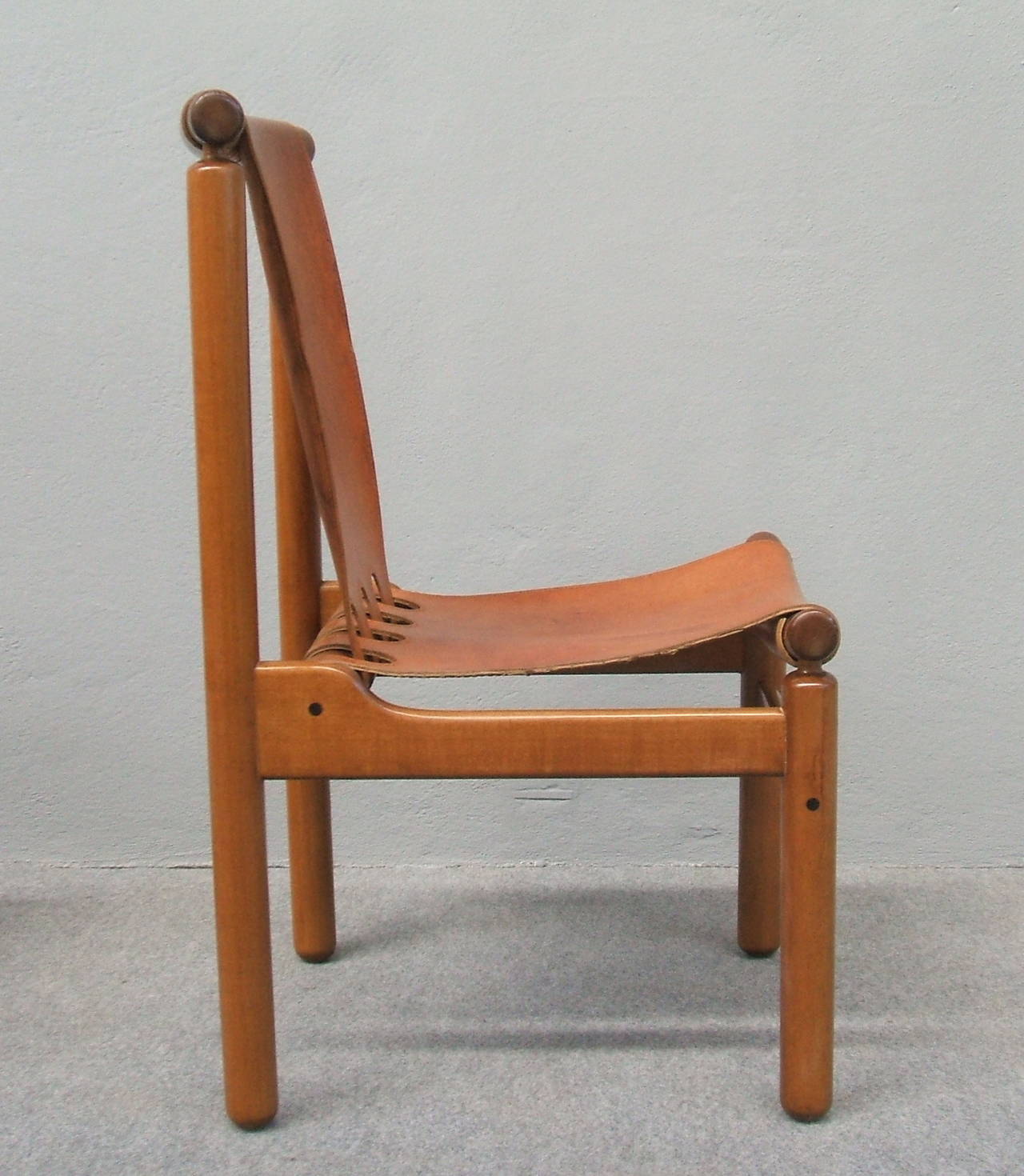 Elegant Leather Chairs Attributed to Ilmari Tapiovaara at 1stDibs