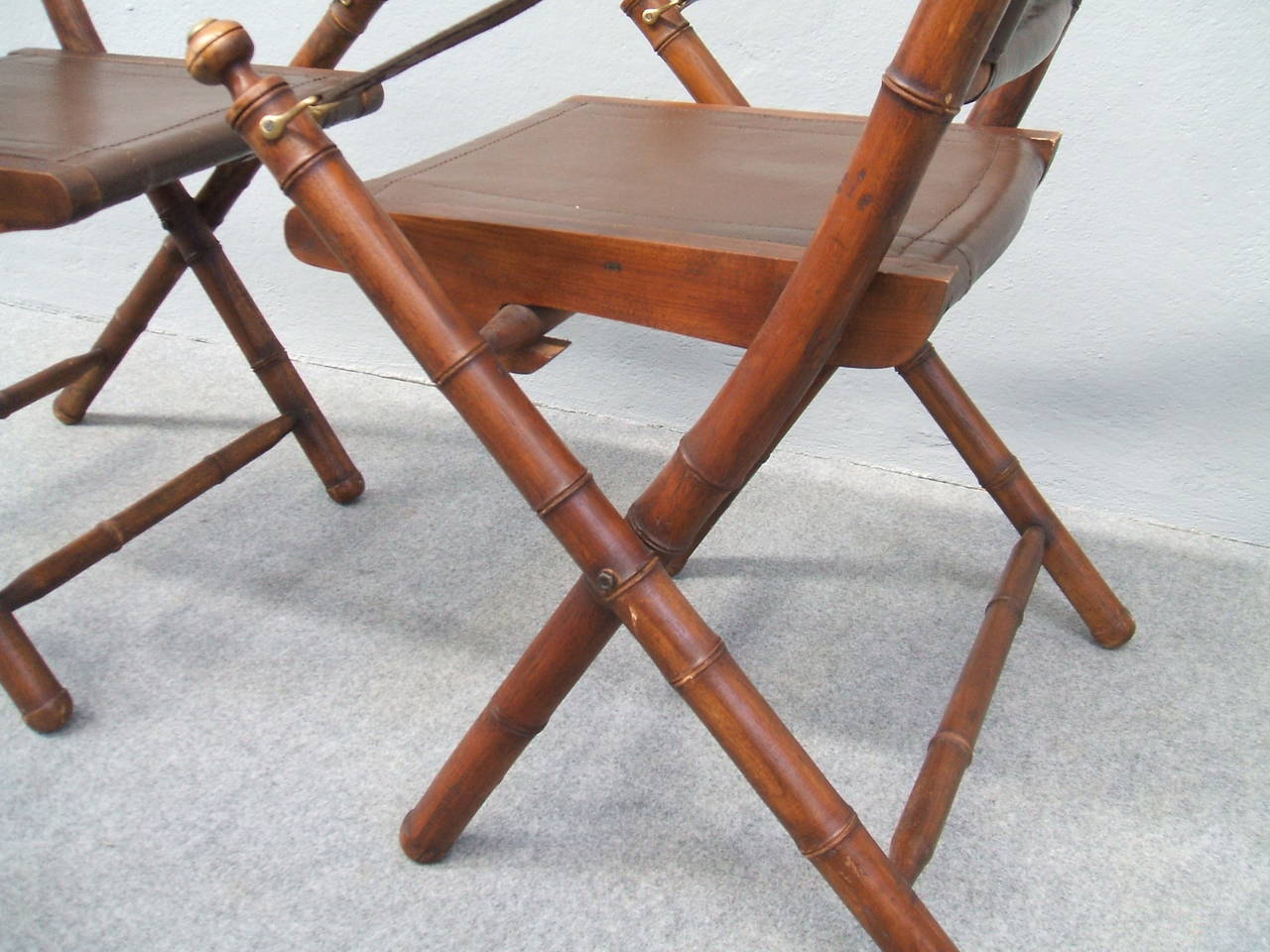 bamboo and leather chair