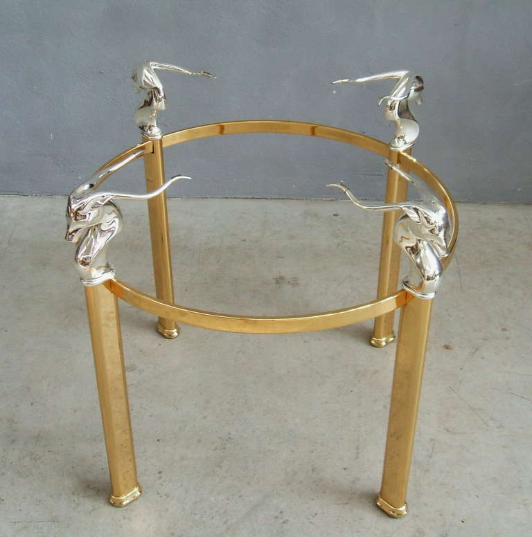 1970s Gold and Silver Plated Brass Dining Table 2