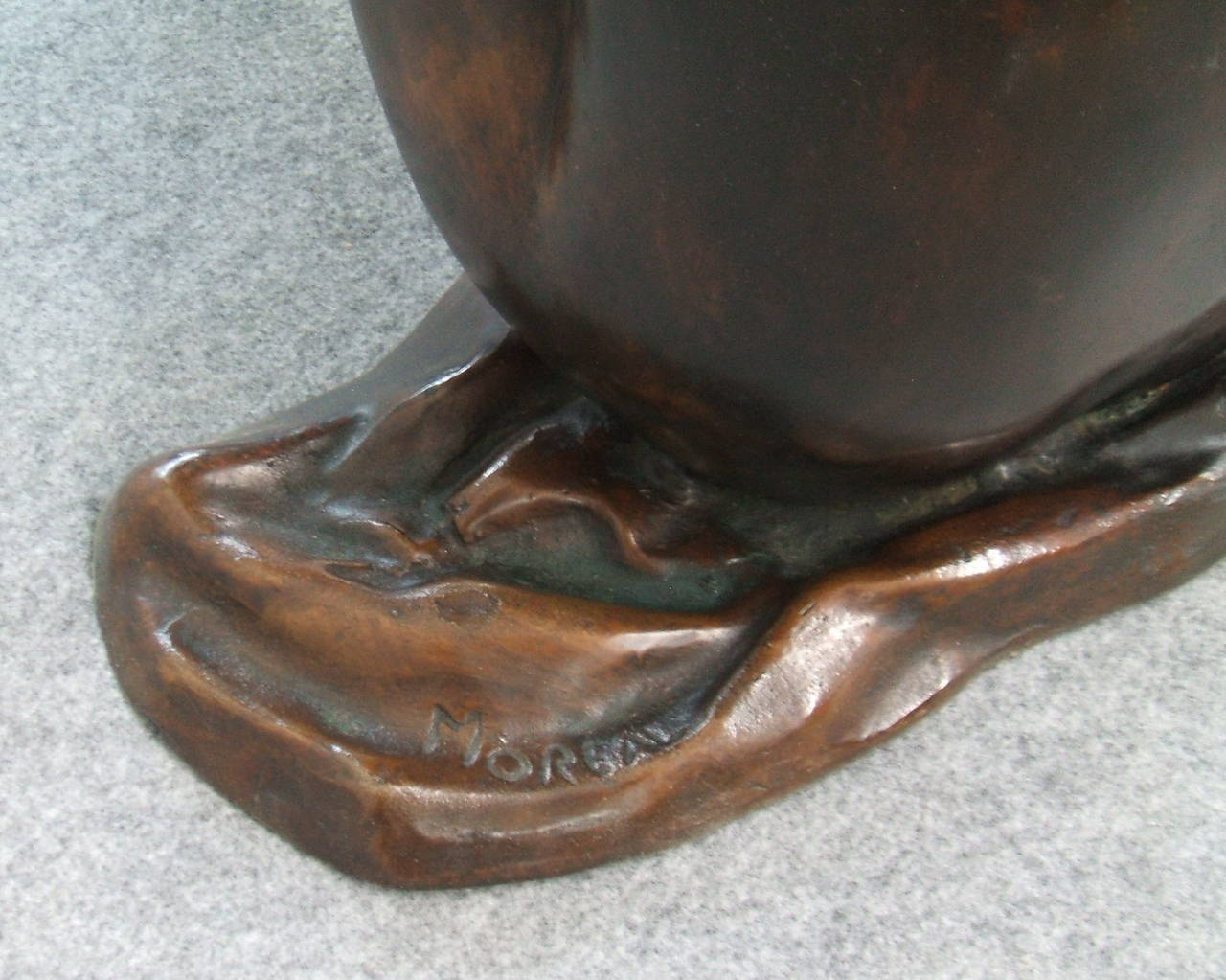 20th Century Rare Bronze Figures Base Coffee Table, Signed Moreau