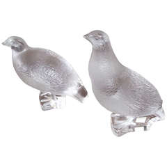 Pair of Lalique Partridges