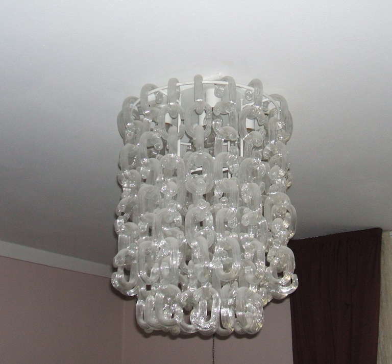 1970's Murano Glass  Chandelier Designed By Toso In Excellent Condition In Piacenza, Italy