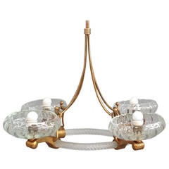 Wonderful Art Deco Murano chandelier attribuited to Barovier