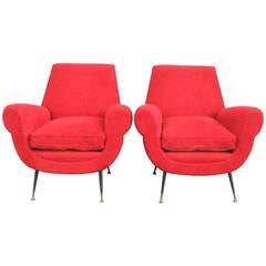 Stunning Pair of Armchairs by Gigi Radice for Minotti