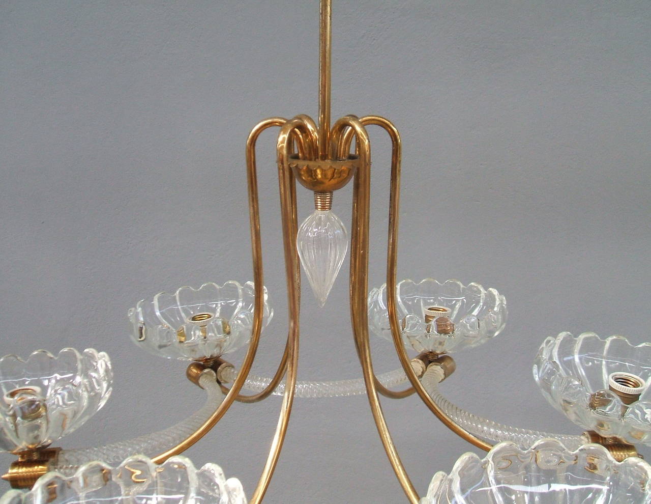 Mid-Century Modern Murano Glass Chandelier by Barovier