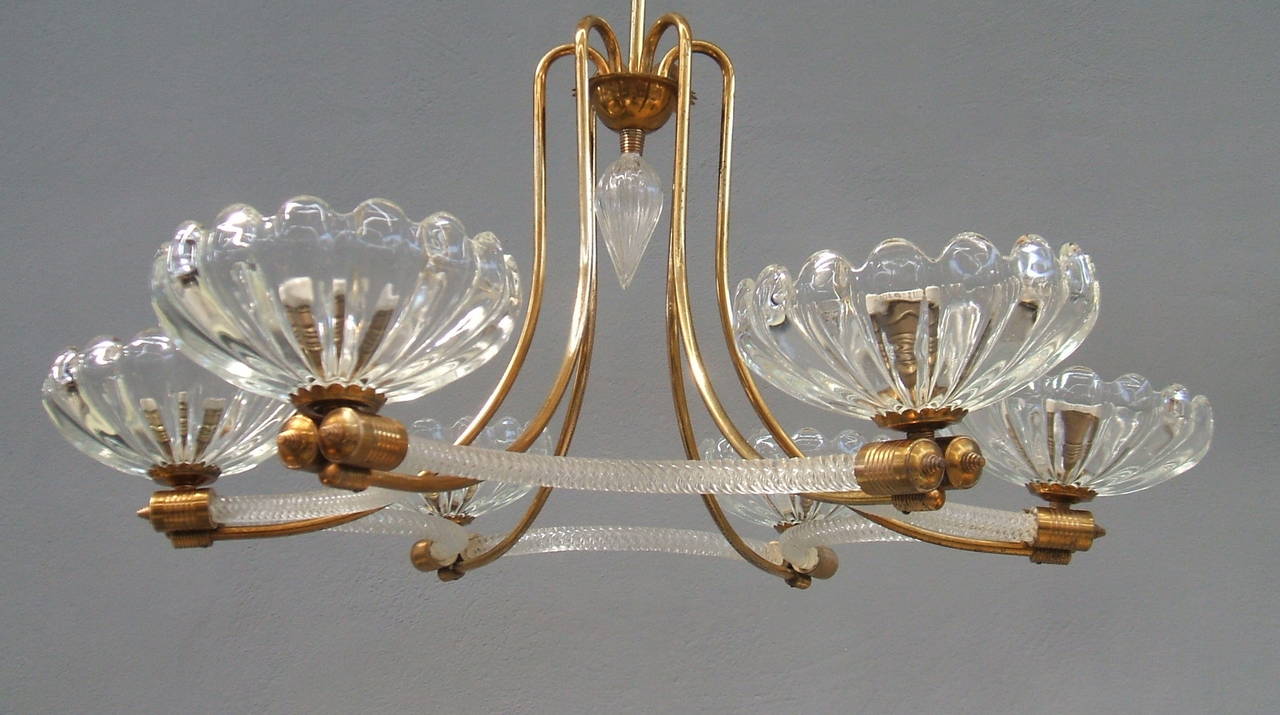 Italian Murano Glass Chandelier by Barovier