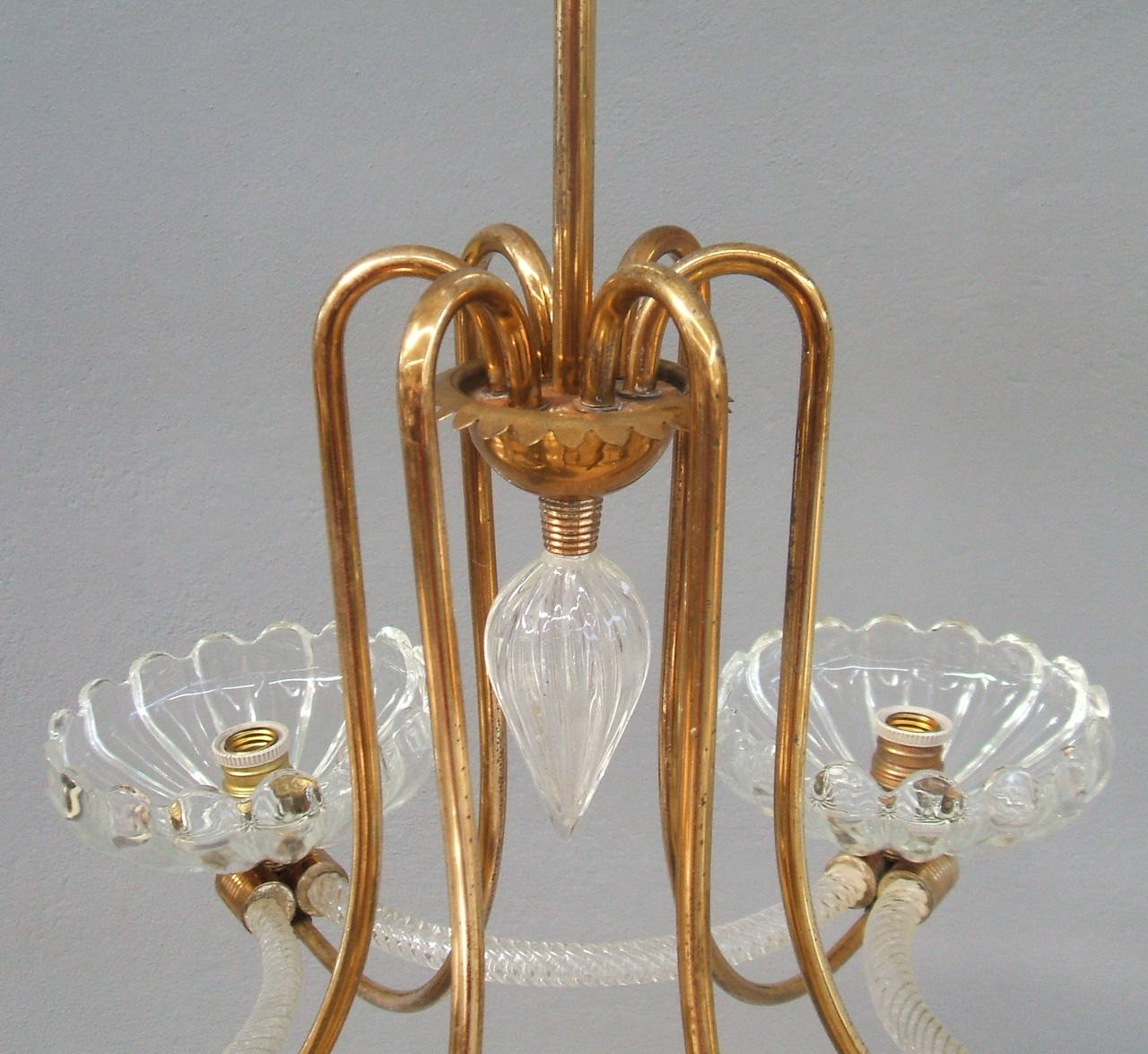 Murano Glass Chandelier by Barovier In Excellent Condition In Piacenza, Italy