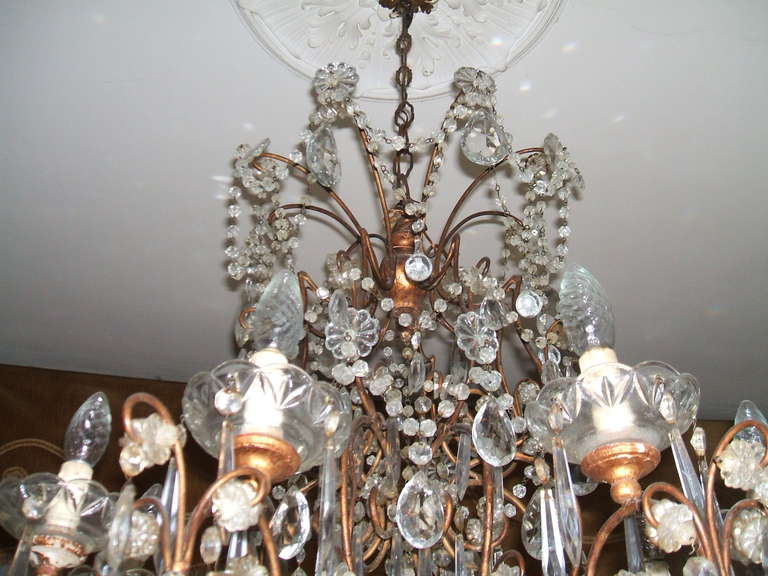 Italian Louis XV Style Crystal Chandelier In Good Condition In Piacenza, Italy