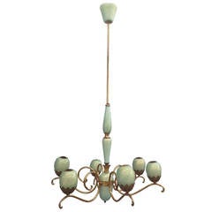 Charming brass and Murano glass chandelier 4