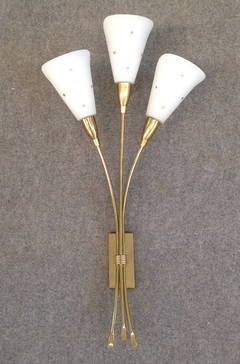 Pair of Elegant Wall Sconces Attributed to Maison Arlus