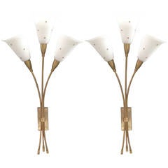Pair of Elegant Wall Sconces Attributed to Maison Arlus 4