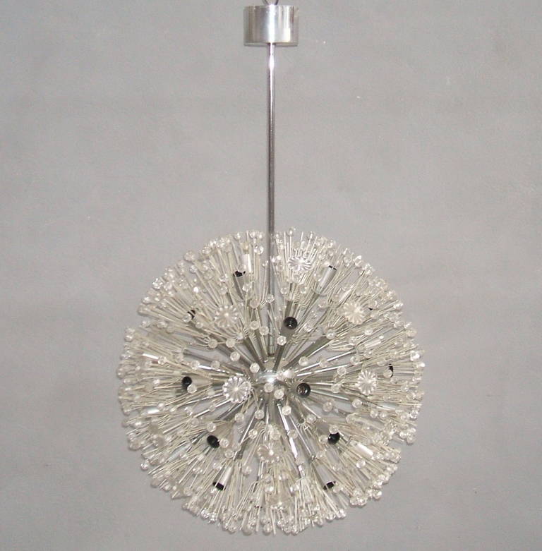 Mid-Century Modern Emil Stejnar Snowflake Sputnik, Thirty-Three-Light Chandelier