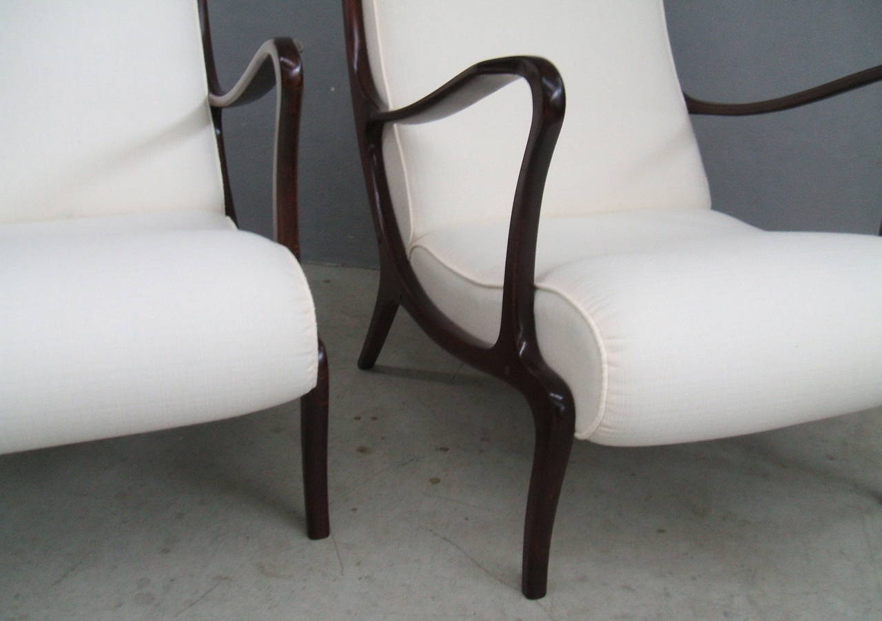 Elegantes Paar Lounge-Stühle von Ezio Longhi