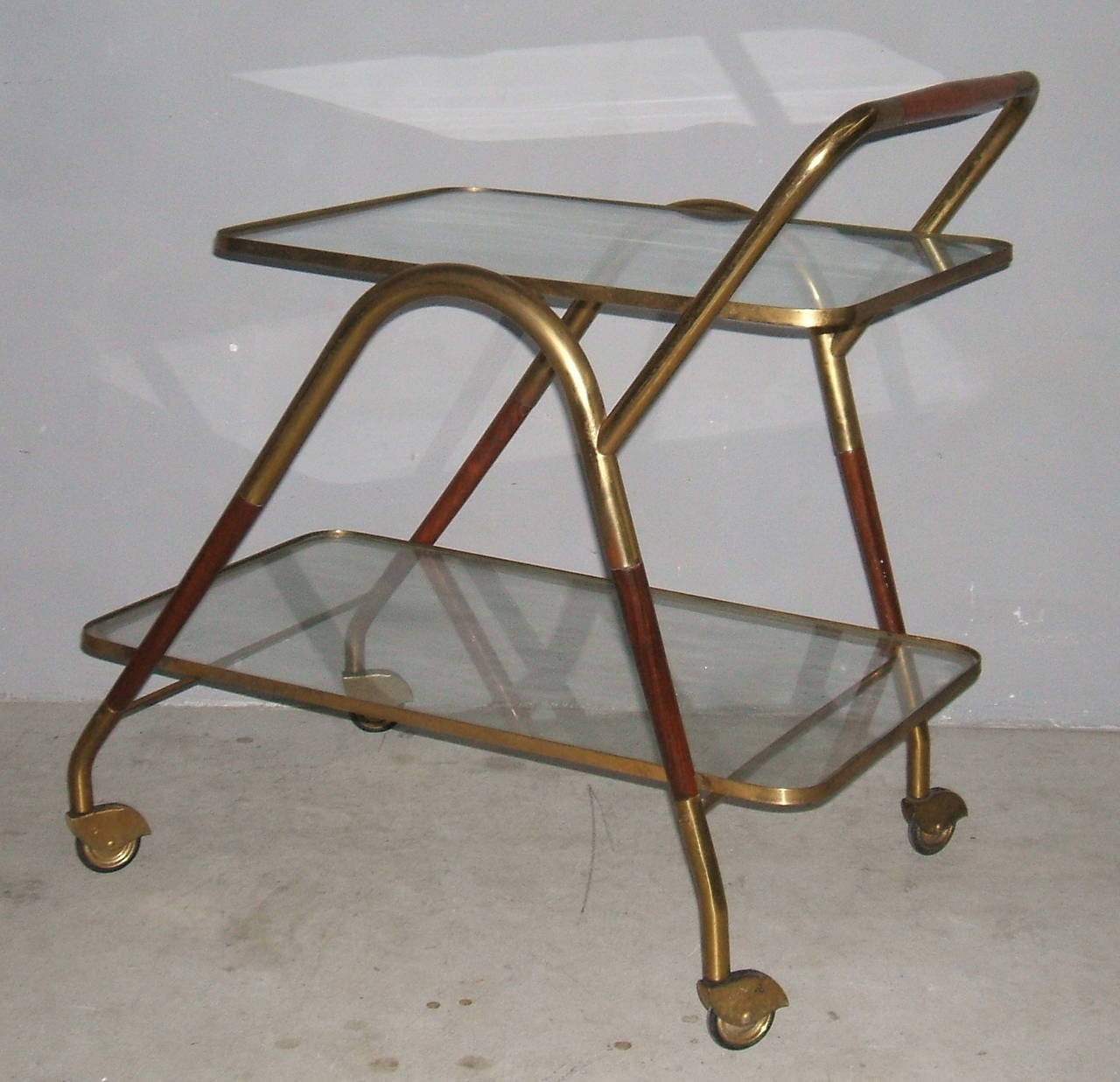 Italian trolley bar cart by Cesare Lacca In Excellent Condition In Piacenza, Italy