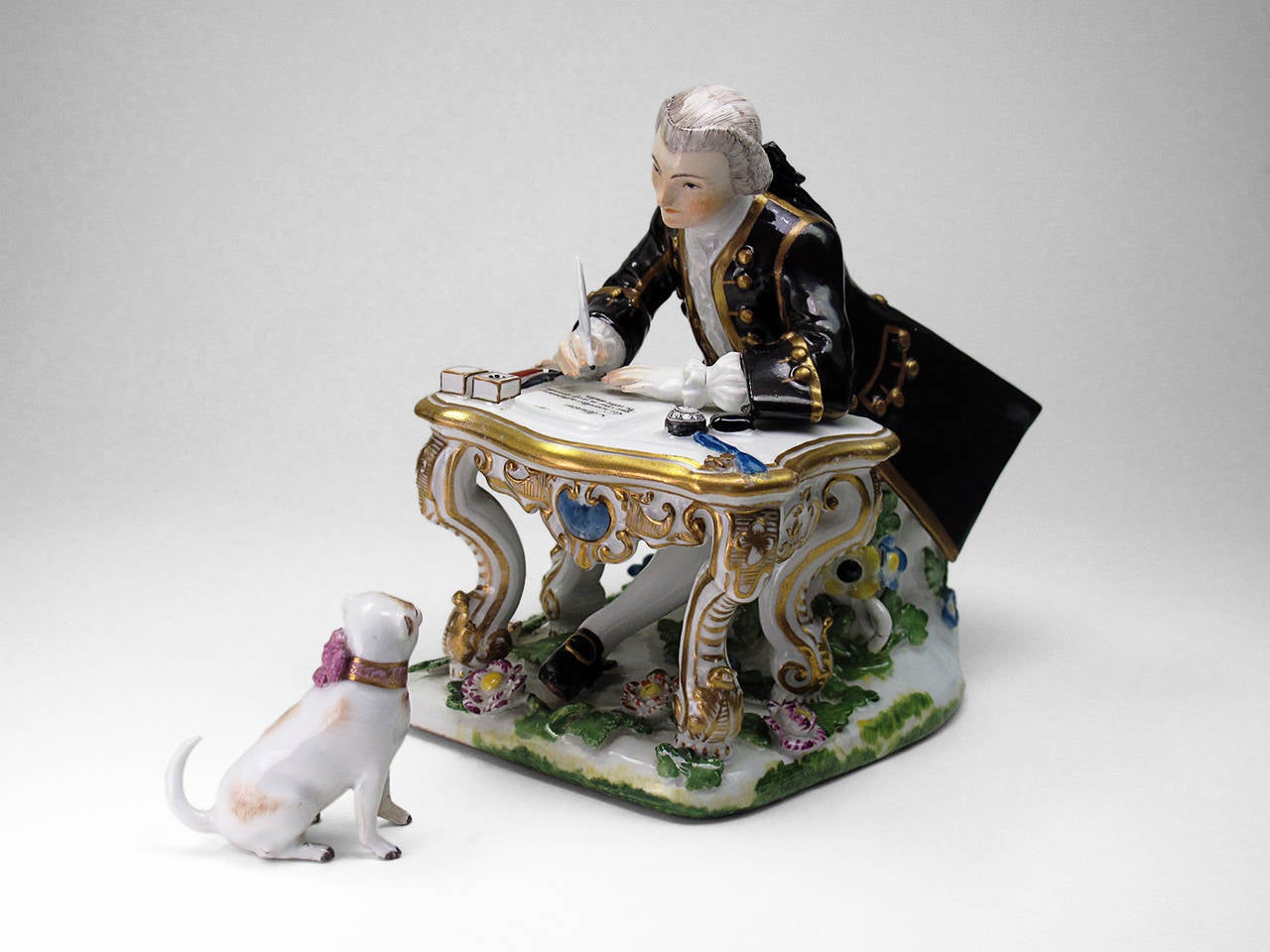 Meissen Letter Writer with a Little Pug, circa 1740-1741