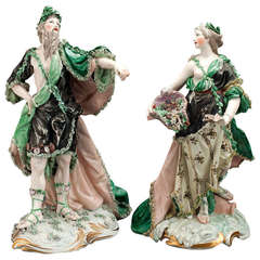 A Pair of Frankenthal Figures Oceanos and Tethys by F. C. Linck