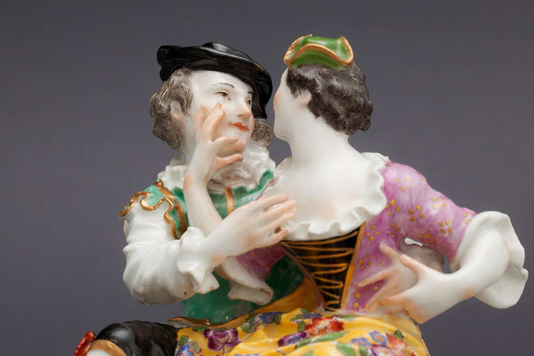 Baroque A Meissen Group of the Indiscrete Harlequin