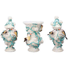 Set of Three "Schneeballen" (Snowball) Vases
