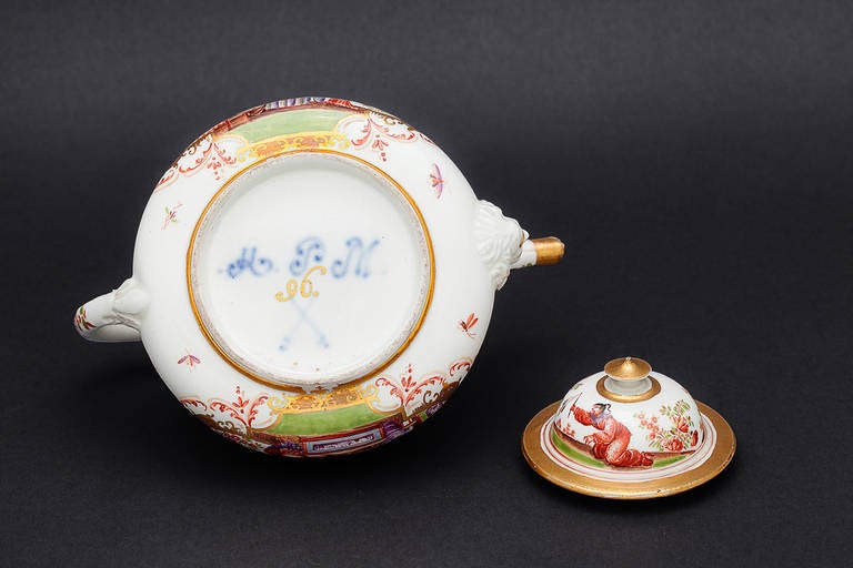 Porcelain Meissen Chinoiserie Travelling Tea and Coffee Service in the Original Case