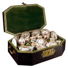 Meissen Chinoiserie Travelling Tea and Coffee Service in the Original Case