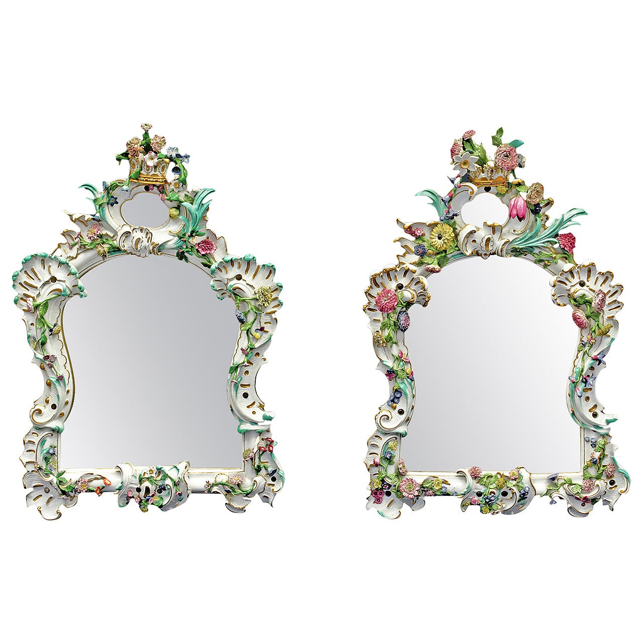 Two Rare and Big Meissen Mirrors For Sale