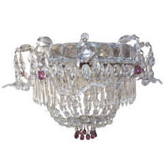 1920 French Flush Mount Beaded Maison Bagues Style Amethyst Drops Chandelier 6