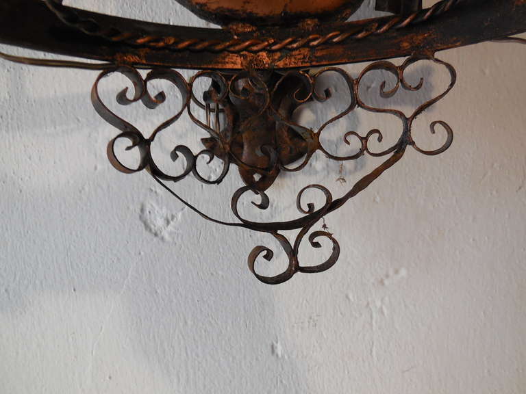 French Pair Wrought iron Nautical Ship Sconces 3