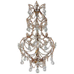 French Huge Beaded Swags 
Balls Chandelier