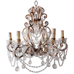French Rock Crystal Prisms Chandelier
