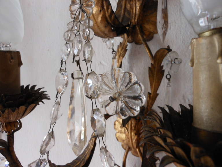 French Crystal Prisms Sconces 1