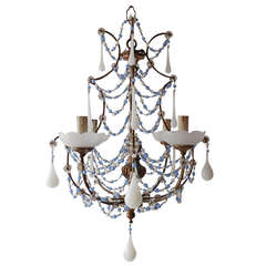 French Lavender Opaline White Swags Drops Chandelier