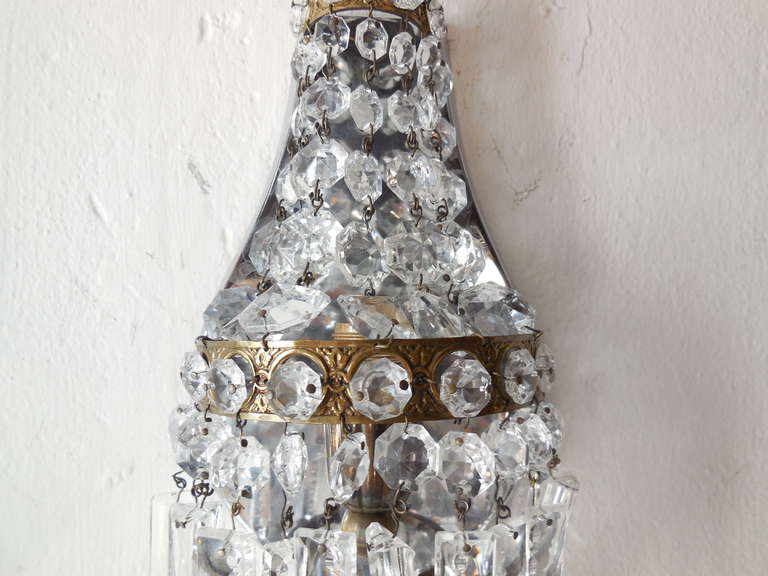 Metal Italian Empire Crystal Sconces