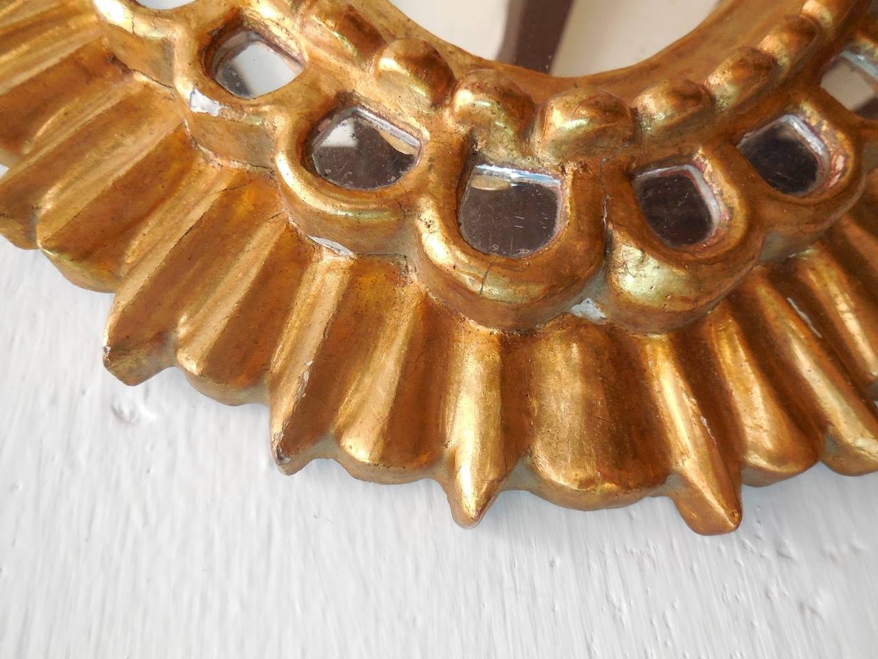 French Gold Gilt Wood Starburst Sunburst Mirror 5