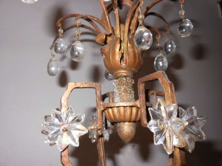 French Art Deco Crystal Stars and Prisms Chandelier 6
