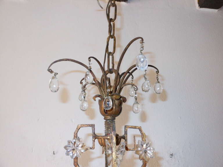 French Art Deco Crystal Stars and Prisms Chandelier In Good Condition In Modena (MO), Modena (Mo)