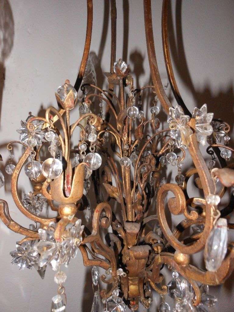 French Art Deco Crystal Stars and Prisms Chandelier 4