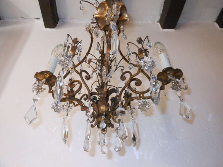 French Art Deco Crystal Stars and Prisms Chandelier 5