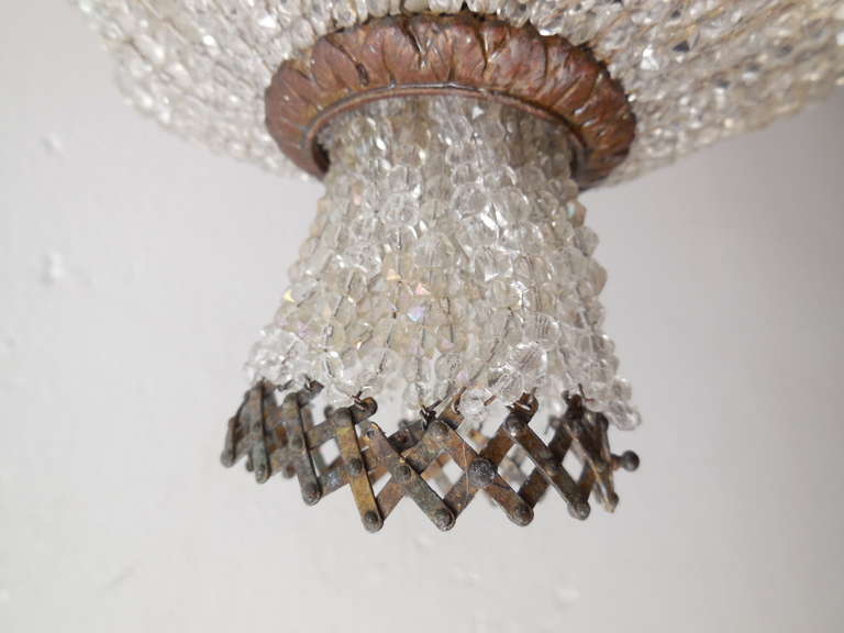 Cast Bronze Beaded Dome Flush Mount Chandelier 1