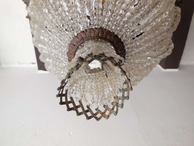 Cast Bronze Beaded Dome Flush Mount Chandelier 3