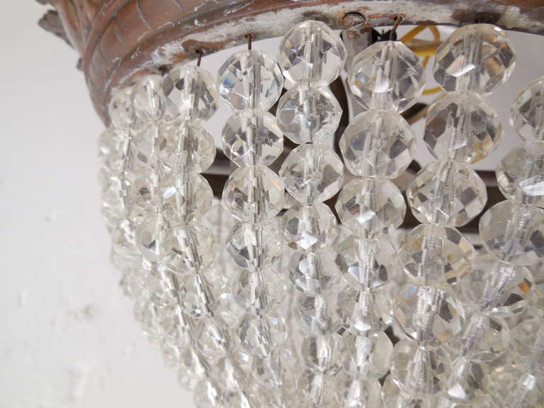 Cast Bronze Beaded Dome Flush Mount Chandelier 4