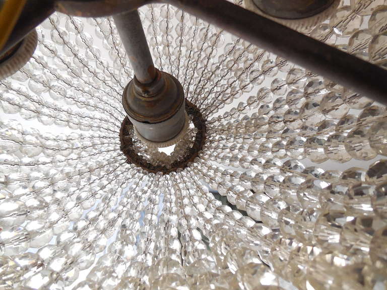 Cast Bronze Beaded Dome Flush Mount Chandelier 5