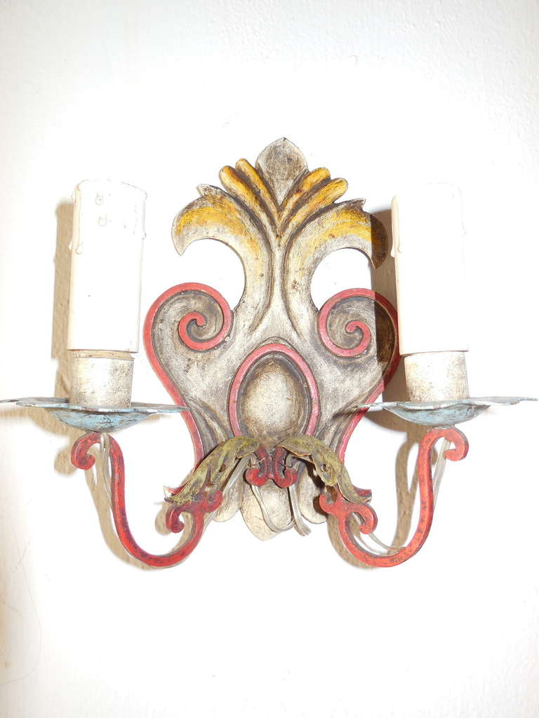 Italian Florentine Tole Sconces 1